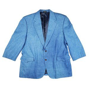 Denim Western Circle S Dallas Texas Back Yoke Sport Coat Blazer - Size 48R